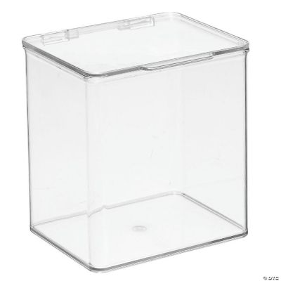 mDesign Plastic Stackable Kitchen Food Storage Box with Hinged Lid