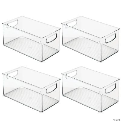 mDesign Plastic Baby Food Storage Organizer Bin with Handles, 4 Pack, Clear