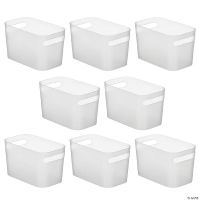 mDesign Deep Plastic Bath Storage Bin Handles, 10" Long, 8 Pack, Clear Frost