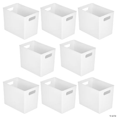 mDesign Plastic Deep Kitchen Food Storage Bin Container, Handles, 8