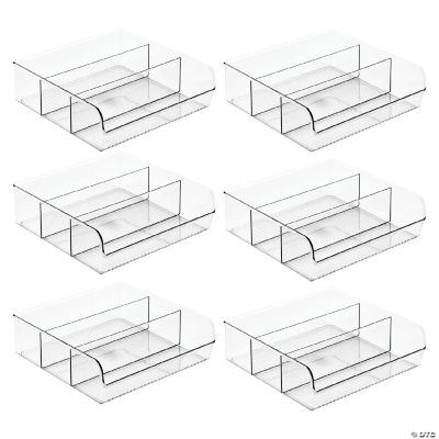 mDesign Plastic Divided Storage Bin Organizer for Kitchen 6