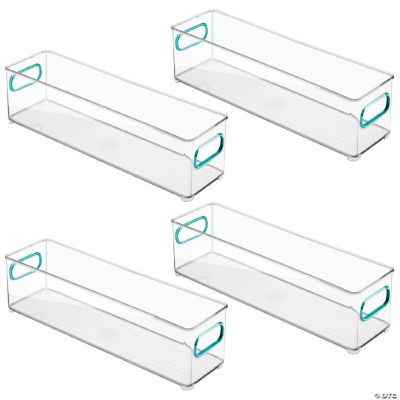 mDesign Plastic Storage Bin with Handles for Bathroom Vanity, 4 Pack