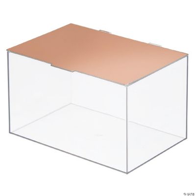 mDesign Plastic Bathroom Stackable Storage Container Box, Lid Clear
