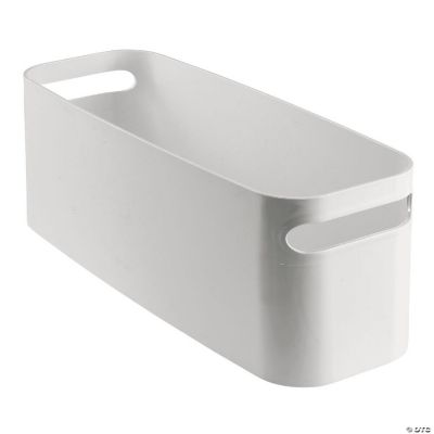 mDesign Large Plastic Bathroom Storage Bins with Handles, 16" Long