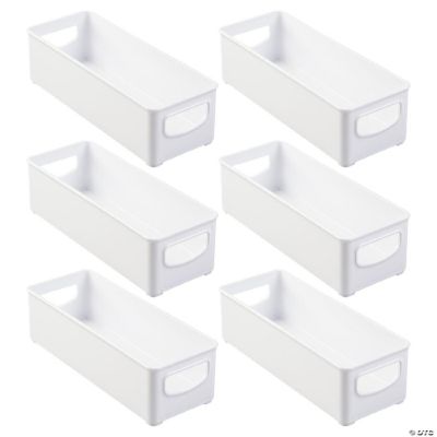 mDesign Small Plastic Kitchen Storage Container Bin with Handles, 6