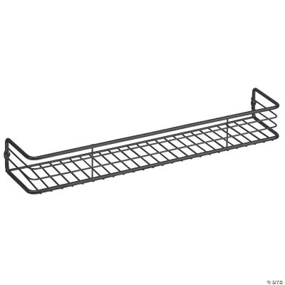 mDesign Metal Wire Kitchen Wall Mount Spice Rack Shelf, 16" Black