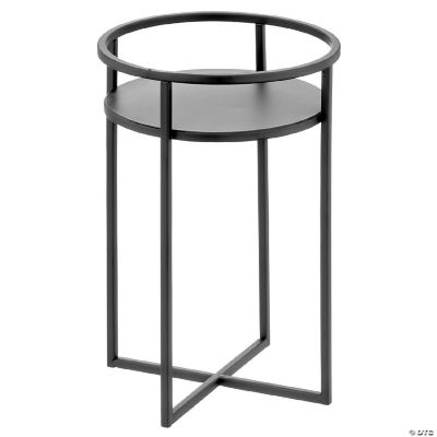 mDesign Metal Indoor/Outdoor Plant Stand Flowers and Greenery Matte Black