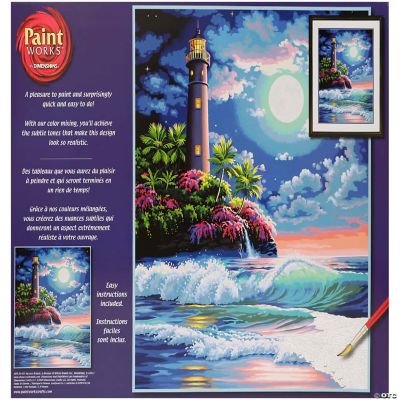 Paintworks Paint By Number Kit 16 x 20 in. Lighthouse In Moonlight