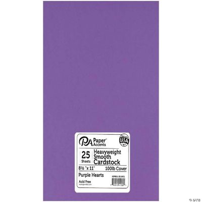 Heavyweight Smooth Cardstock 8 1/2 x 11 in. 16601 Purple Hearts 25 pc. Oriental Trading