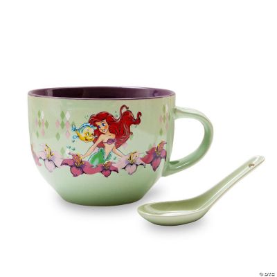 Disney Ariel and Eric 14-Ounce Heart-Shaped Handle Ceramic Mugs | Set of 2