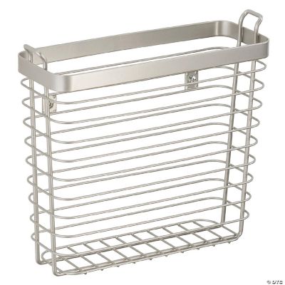 mDesign Metal Wire Wall Mount Magazine Holder, Storage Organizer Rack