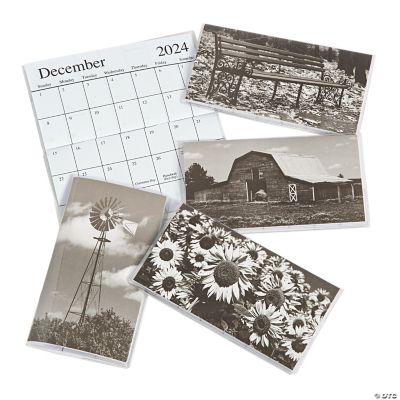 2024 2025 Black & White Pocket Calendars 12 Pc. Discontinued