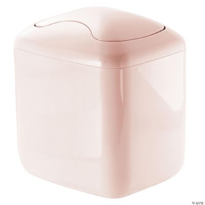 mDesign Plastic Mini Bathroom Wastebasket Trash Can with Swing Lid