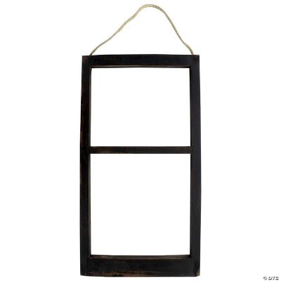 SPC Wood Wall Art Window Frame Jute Hang 14" Blk