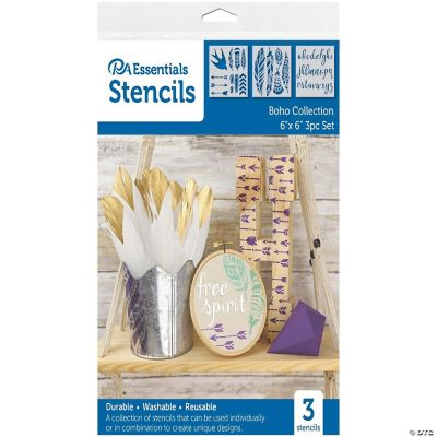 PA Essentials Stencil Collection - 6 x 6 in. - Boho 3 pc.