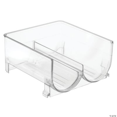 mDesign Stackable Plastic 2 Bottle Refrigerator Wine Rack Holder