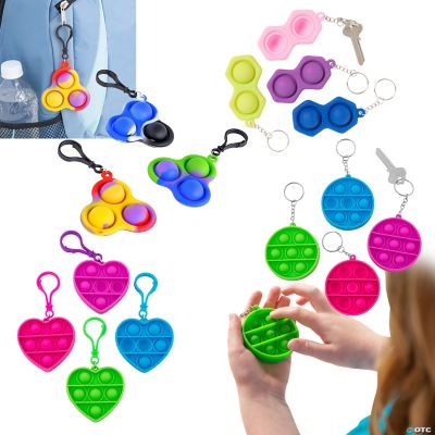Fun Express 24 PC Lotsa Pops Popping Toy Backpack Clip Keychains