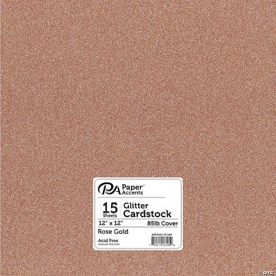 Glitter Cardstock Rose 12 x 12 81# Cover Sheets Bulk Pack of 15