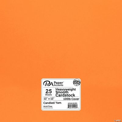 Paper Accents Cardstock 12x 12 Heavyweight Smooth 100lb Candied Yam 25pc