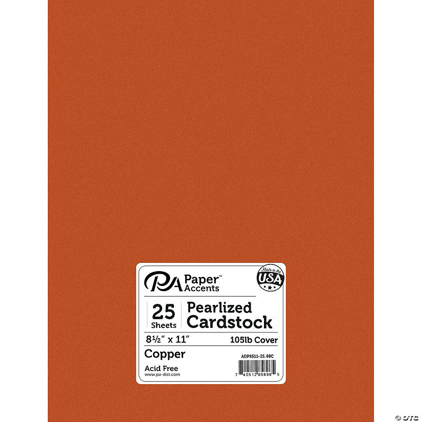 Paper Accents Cardstock 8.5x 11 Pearlized 105lb Copper 25pc