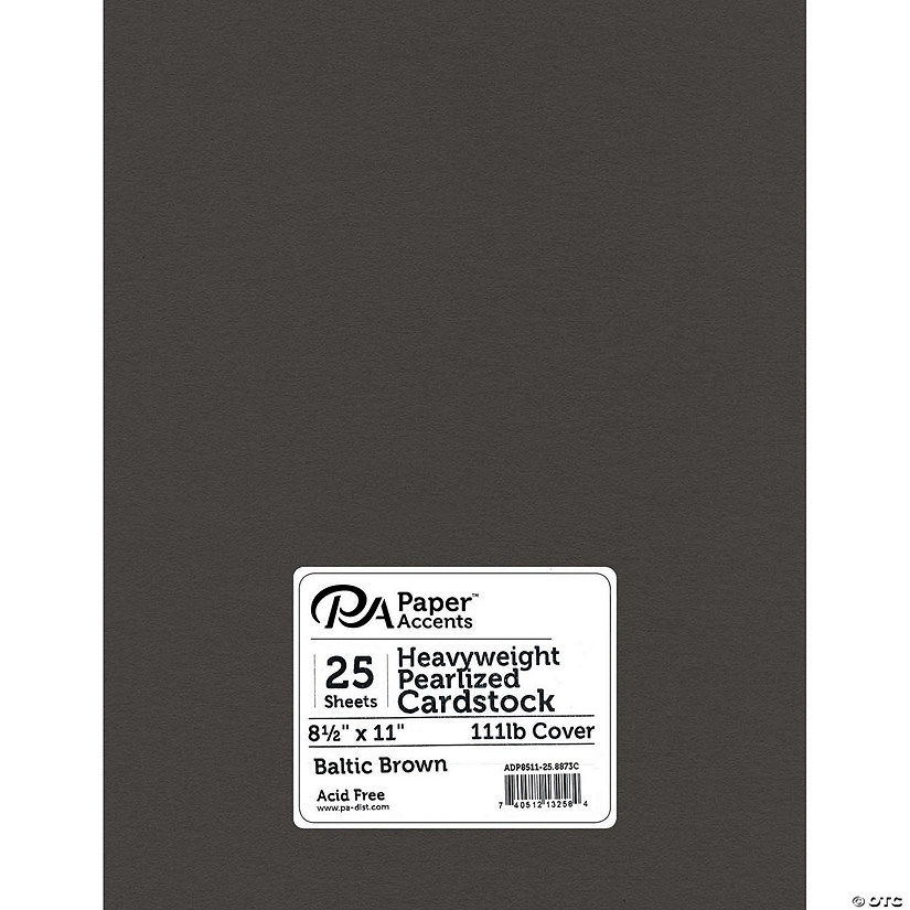 Paper Accents Cardstock 8.5x 11 Pearlized 111lb Baltic Brown