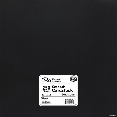 12 x 12 Black Card Stock 80-lb Cover