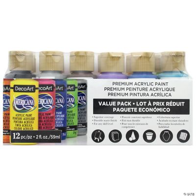 DecoArt Americana Acrylic Paint Value Pack 12pc Oriental Trading