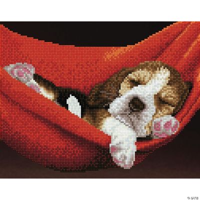 Diamond Art Kit 14x 11 Moderate Dog in Hammock