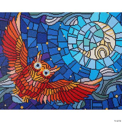 Diamond Art Kit 20x 16 Advanced Stain Glass Owl