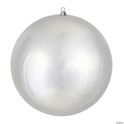 Vickerman 24" Giant Shiny Silver Ball Christmas Ornament, UV Resistant