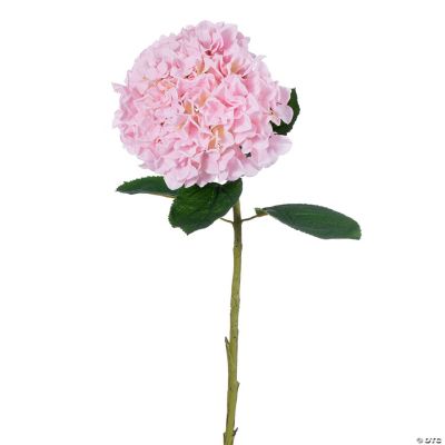 Vickerman 30" Baby Pink Large Artificial Hydrangea with leaves on Stem. Oriental Trading