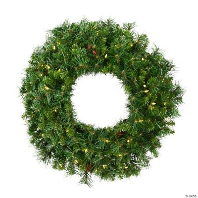 Vickerman 30" Cheyenne Pine Artificial Christmas Wreath, Warm White LED  Lights Oriental Trading