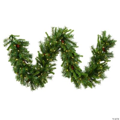 Vickerman 9' Cheyenne Artificial Christmas Garland, Warm White LED Lights