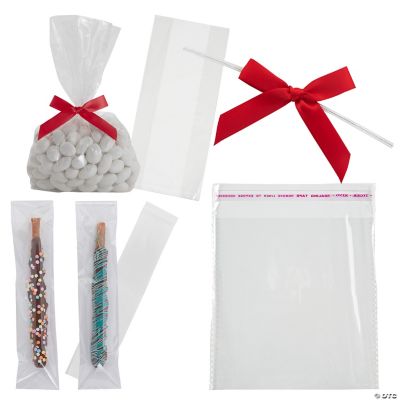 294 PC Clear Cellophane Bag Assortment with Red Bow Kit for 244