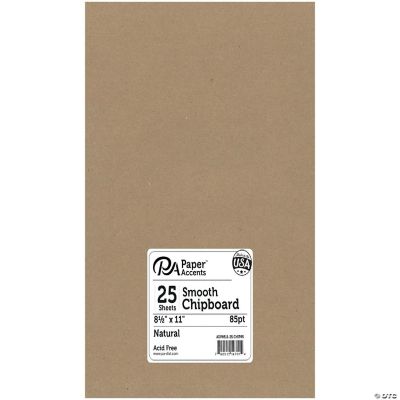 PA Chipboard 8 1/2 x 11 in. 85 pt. Natural 25 pc.