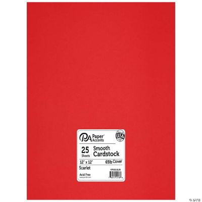 Smooth Cardstock 12 x 12 in. 178 Scarlet 25 pc. Oriental Trading