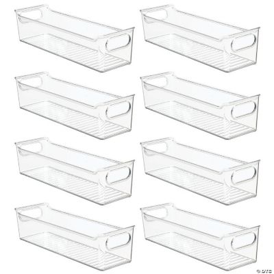mDesign Slim Plastic Kitchen Storage Container Bin with Handles, 8 Pack