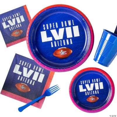  Super Football Championship 57 LVII 2023 Football Party Supplies  Pack for 16 Guests Including Dinner Plates, Appetizer/Dessert Plates,  Napkins & Tablecover : Home & Kitchen