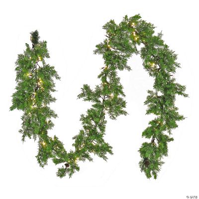 National Tree Company 9 ft. Pre-Lit Cedar Garland | Oriental Trading