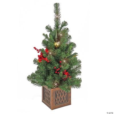 National Tree Company, 36 Christmas Vienna Waltz Decorated Table Top Tree  in Pot, 35 Warm White LED Lights- Battery Operated with Remote Control