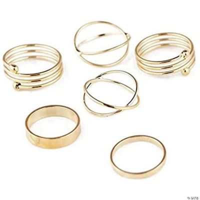 Maya's Grace Midi Rings, Stackable Rings for Women, Boho and Knuckle Rings,  Aesthetic Jewelry 6 Pcs Rings Set in Gold and Silver