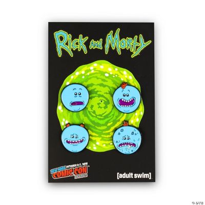 Rick And Morty Collectors Enamel Pins Meeseeks 4 Pack Oriental Trading