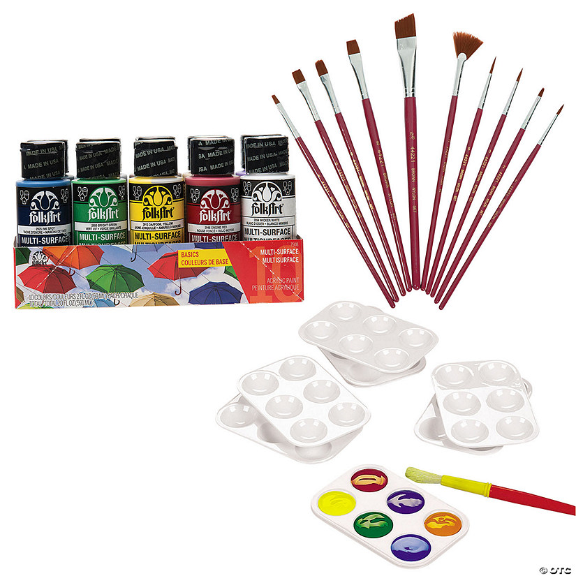 FolkArt® Acrylic Paint & Brush Kit - 32 Pc.