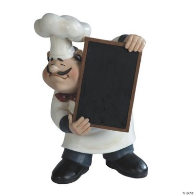 FC Design 11"H Chef Holding Chalkboard Menu Blackboard Statue Kitchen