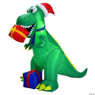 Costway 6Ft Christmas Inflatable Dinosaur Indoor & Outdoor Christmas  Decoration