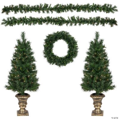 Northlight 5Piece PreLit Norwich Pine Artificial Christmas Entryway