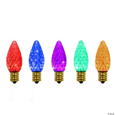 Northlight Pack Of 25 Faceted C7 Led Multi Color Christmas Replacement Bulbs Oriental Trading 