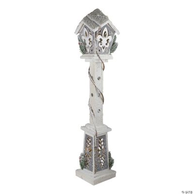 Northlight 35" LED SnowCovered Wooden Christmas Tabletop Lamp Post