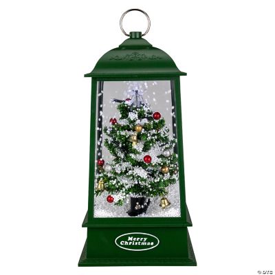Northlight 13.5" LED Lighted Snowing Musical Christmas Tree Lantern Oriental Trading