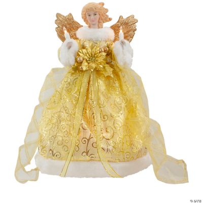 Northlight 10 Gold Angel Tree Topper, Warm White Lights